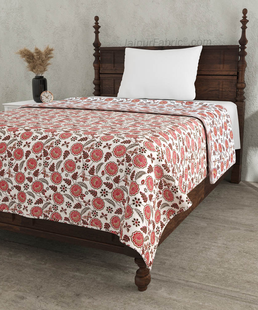 Pink Butterflies  Pure Cotton Single Bed Dohar
