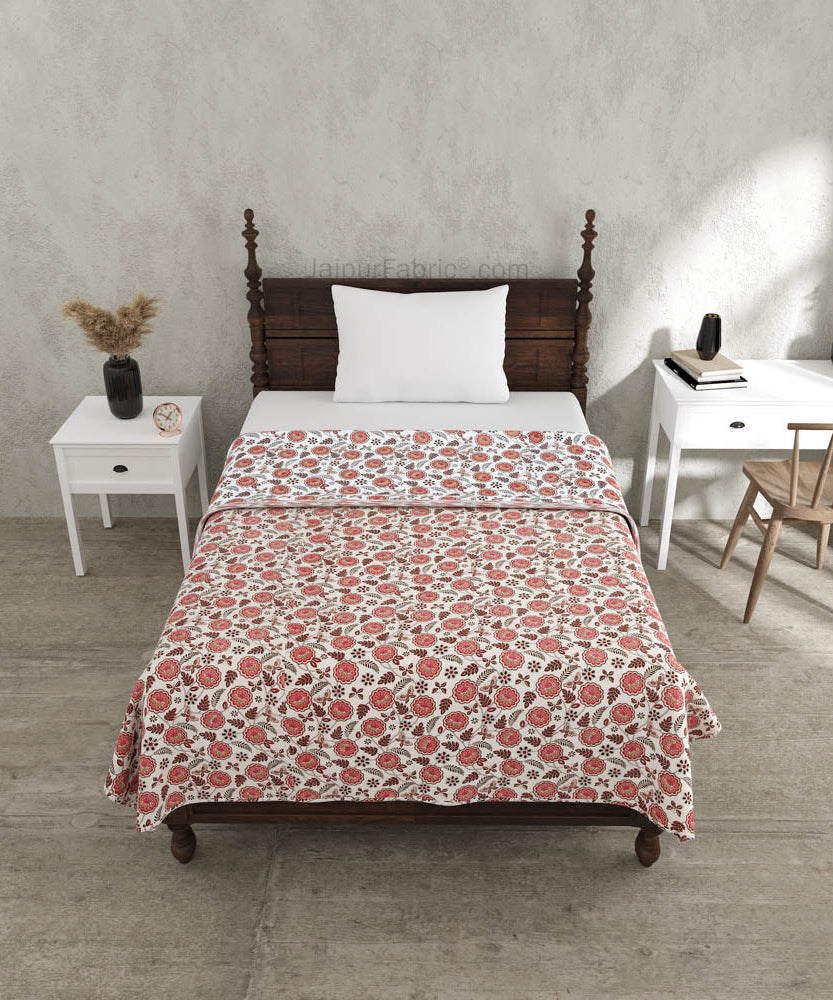 Pink Butterflies  Pure Cotton Single Bed Dohar