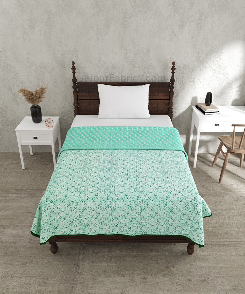 Geometricity Green Single Bed Dohar Blanket