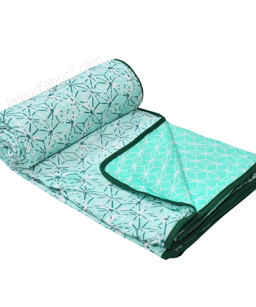 Geometricity Green Single Bed Dohar Blanket