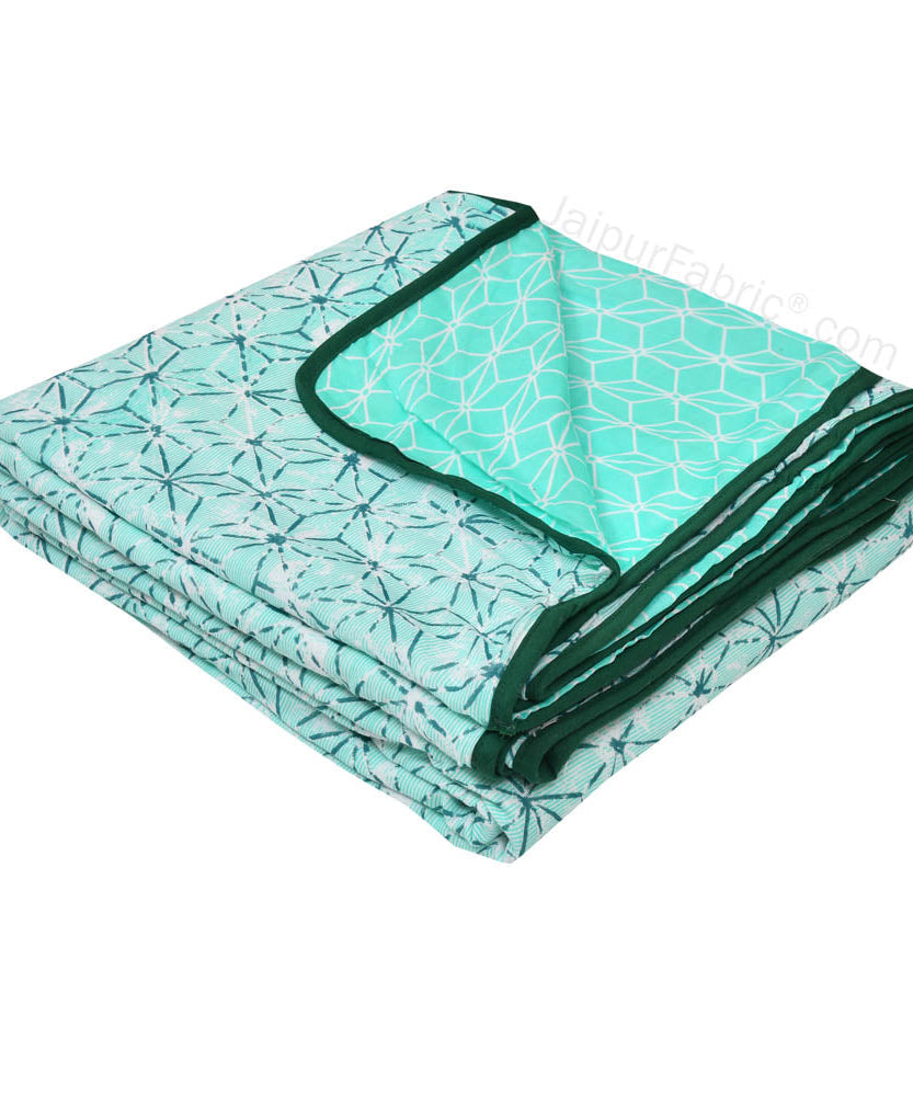 Geometricity Green Single Bed Dohar Blanket