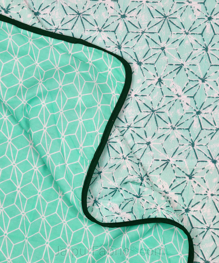 Geometricity Green Single Bed Dohar Blanket