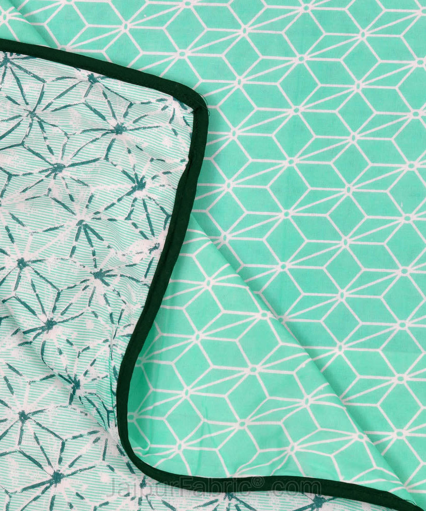 Geometricity Green Single Bed Dohar Blanket