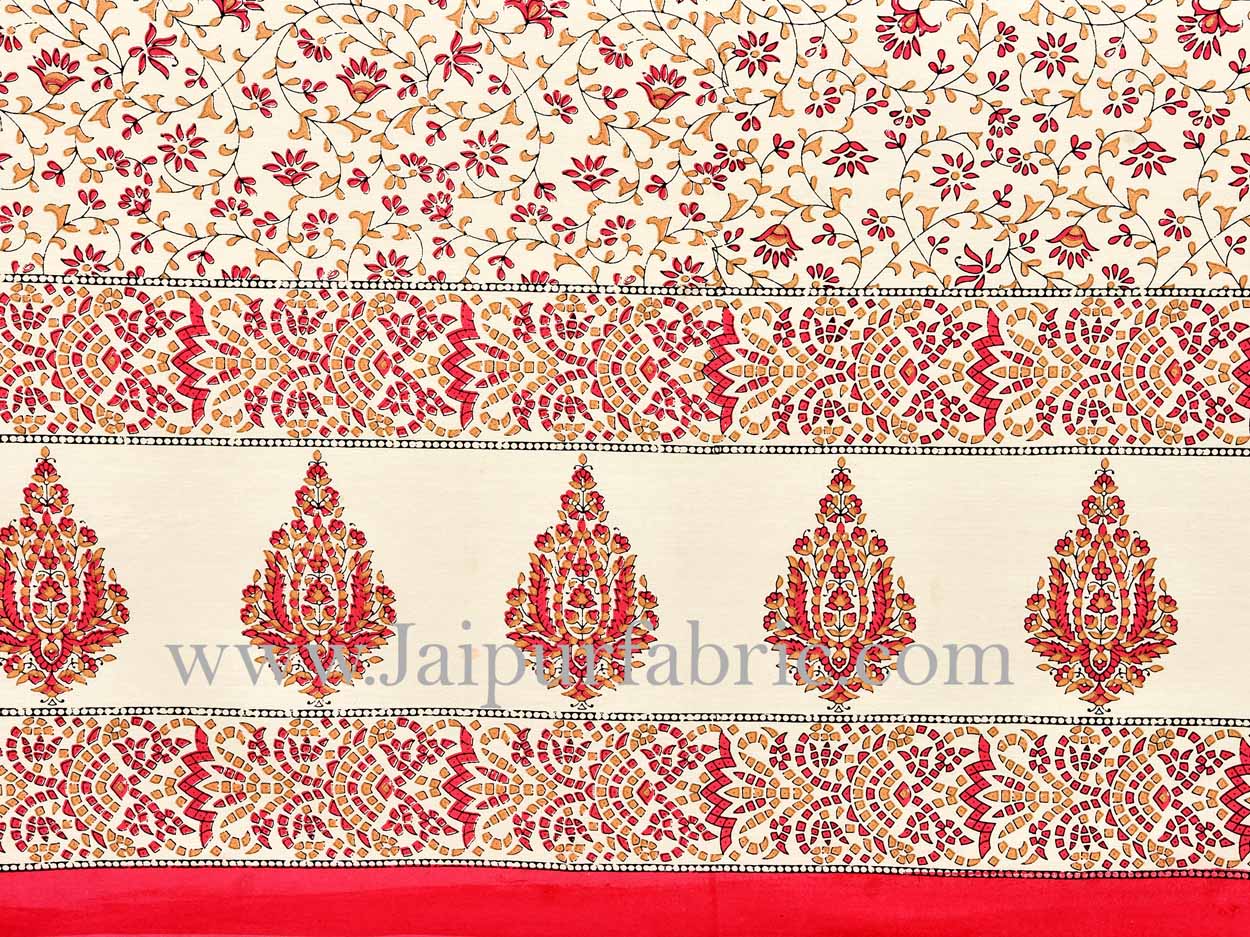Ethnic gold red gold floral diwan set