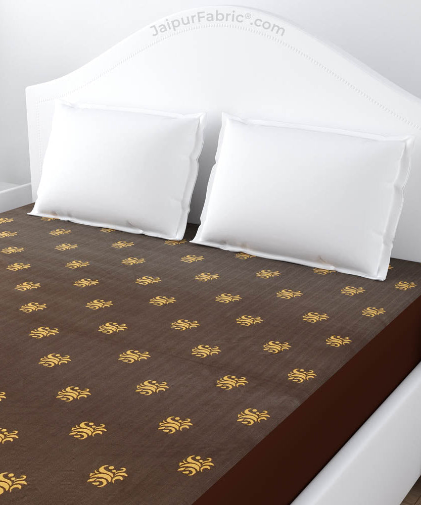 Brown Printed Water Proof Fitted Mattress Protector