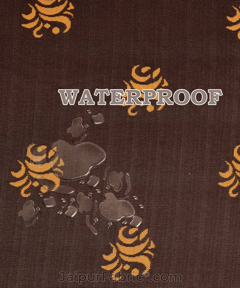 Brown Printed Water Proof Fitted Mattress Protector