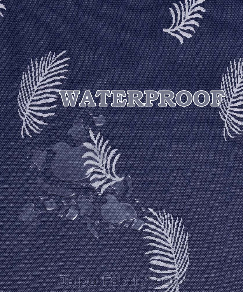 Blue Printed Water Proof Fitted Mattress Protector