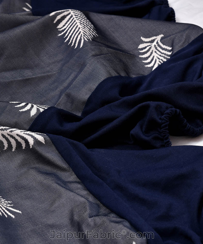 Blue Printed Water Proof Fitted Mattress Protector