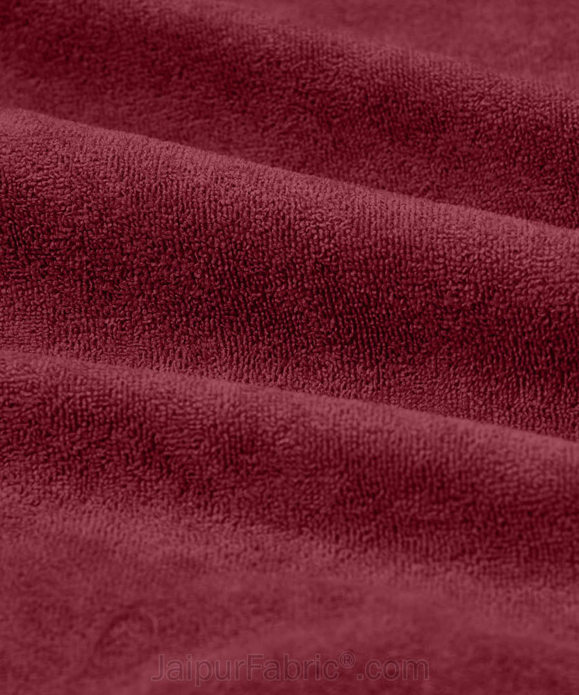 Heavy Quality Maroon Terry Cotton Waterproof and Elastic Fitted Water Resistant Ultra Soft Double Mattress Cover