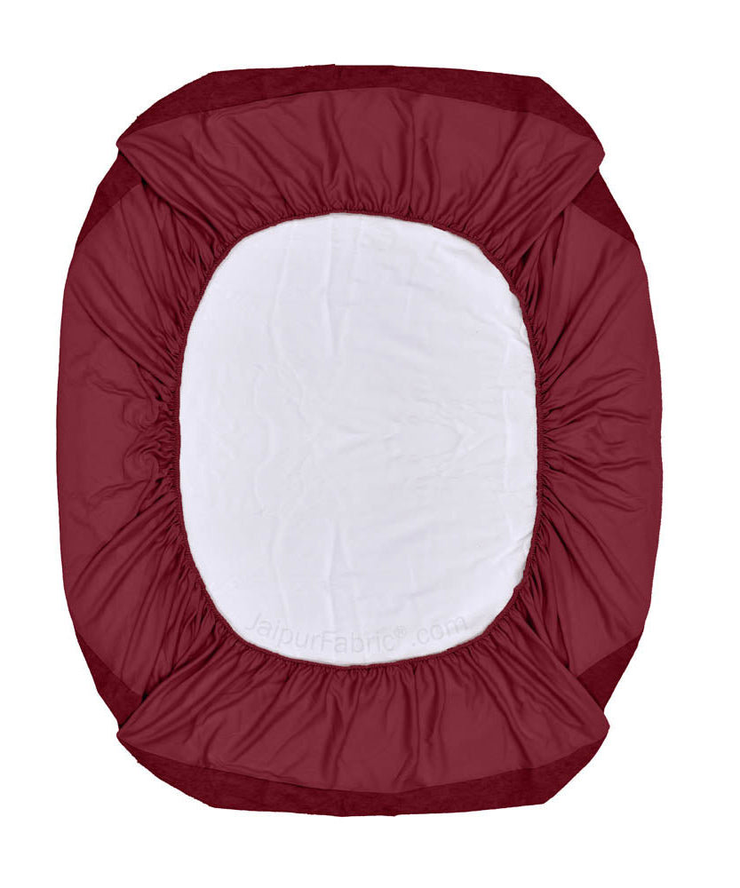 Heavy Quality Maroon Terry Cotton Waterproof and Elastic Fitted Water Resistant Ultra Soft Double Mattress Cover