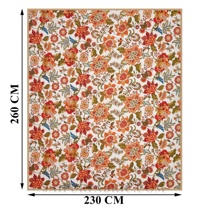 The Festive Grace Pure Cotton Reversible Quilted Bedcover with Pillowcases