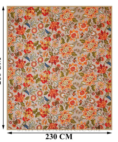 The Festive Grace Pure Cotton Reversible Quilted Bedcover with Pillowcases