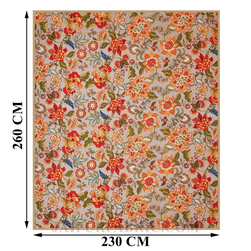 The Festive Grace Pure Cotton Reversible Quilted Bedcover with Pillowcases