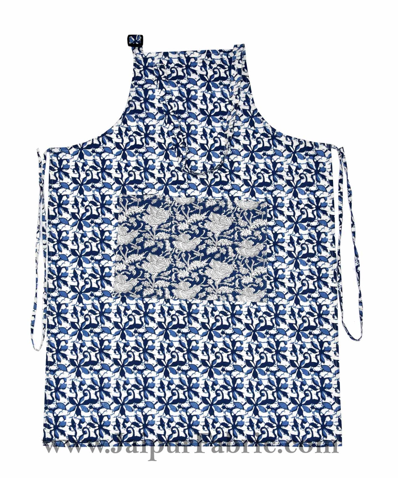 Batik print blue apron