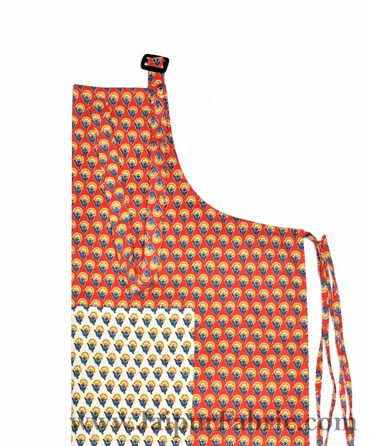 Buti print orange apron