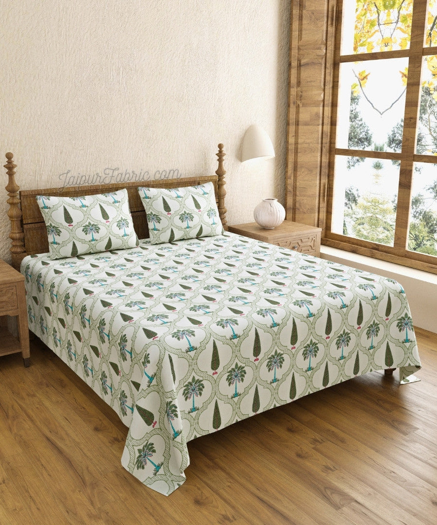 Hand Block Printroots Printed King Size Bedsheet with Intricate Floral Designs