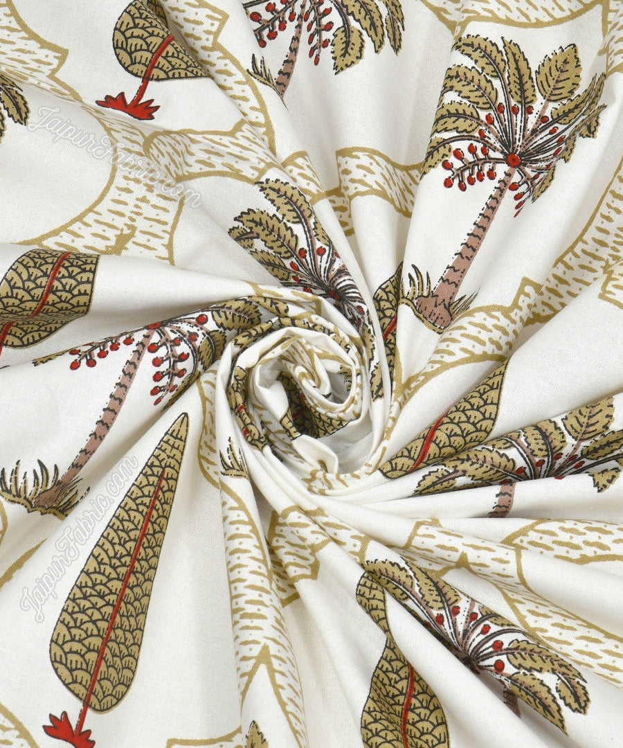 Pinklay Mocha Brown Delight Floral Jaipuri King Size Hand Block Print Bedsheet