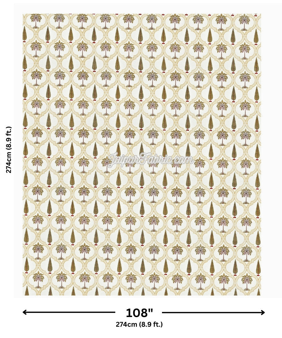 Pinklay Mocha Brown Delight Floral Jaipuri King Size Hand Block Print Bedsheet