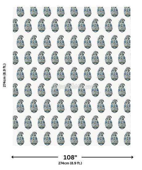 Hand Block Printed Floral Valley Indian Kairi Design King Size Bedsheet Combo of 3