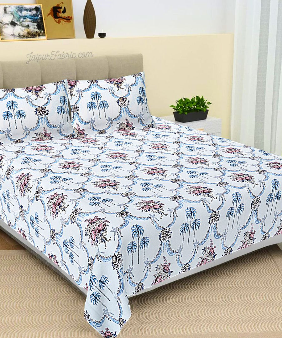Blue Pottery Timeless Imprints 100% Cotton Block Printed Bedsheet Urban Jaipur