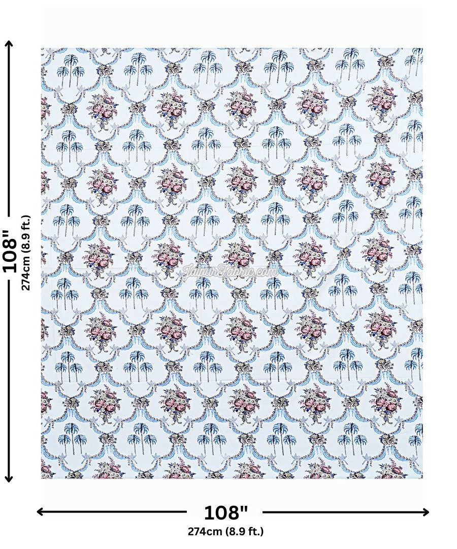 Blue Pottery Timeless Imprints 100% Cotton Block Printed Bedsheet Urban Jaipur