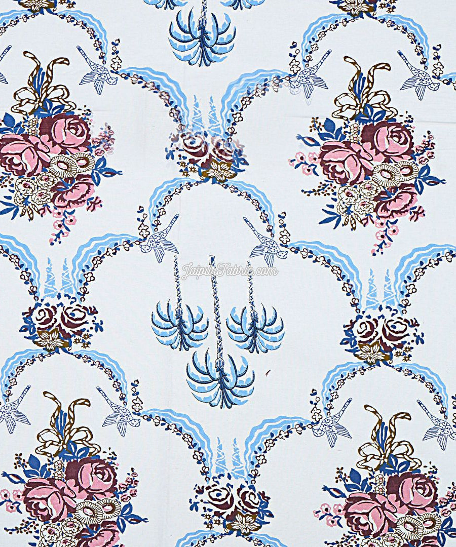 Blue Pottery Timeless Imprints 100% Cotton Block Printed Bedsheet Urban Jaipur