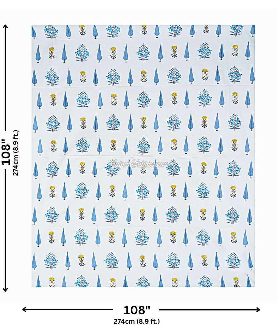 Beautiful Plarsh Floral Premium Hand Blocks of India Cotton Bedsheet