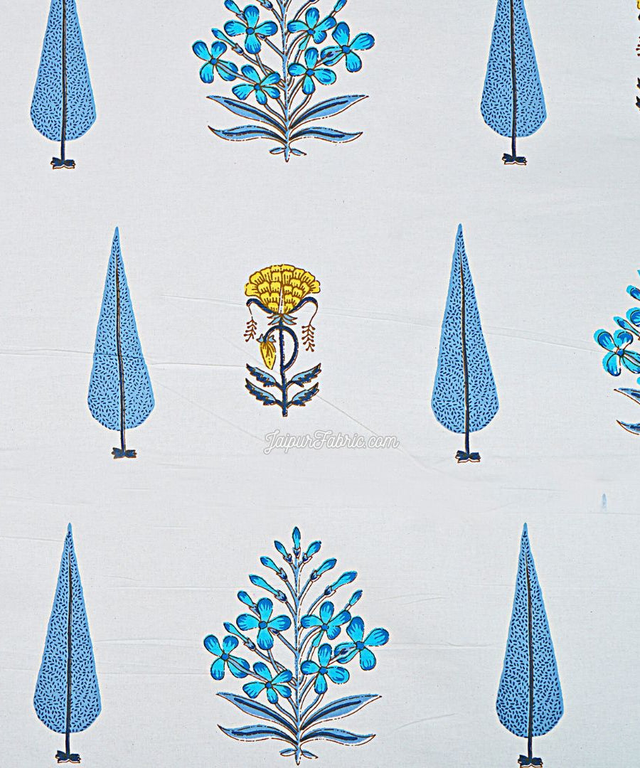 Beautiful Plarsh Floral Premium Hand Blocks of India Cotton Bedsheet