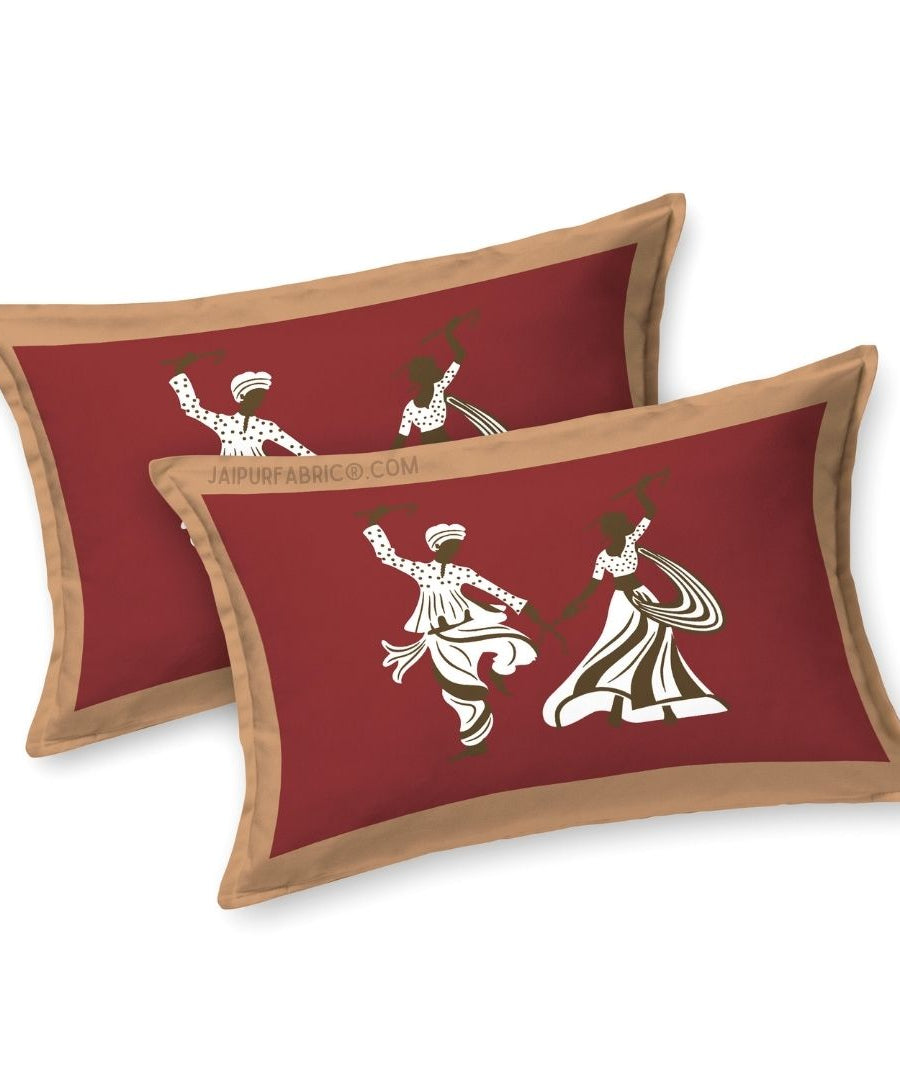 Divine Dance Maroon Cotton King Size Bedsheet