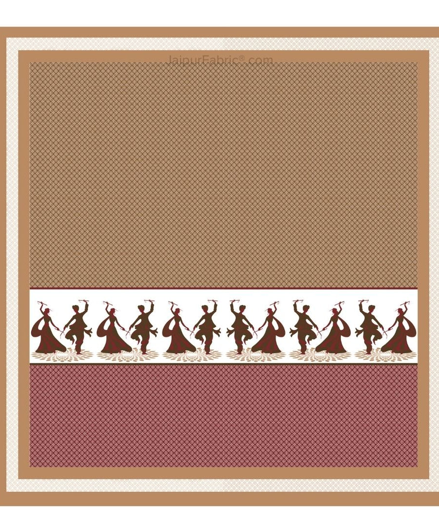 Divine Dance Maroon Cotton King Size Bedsheet