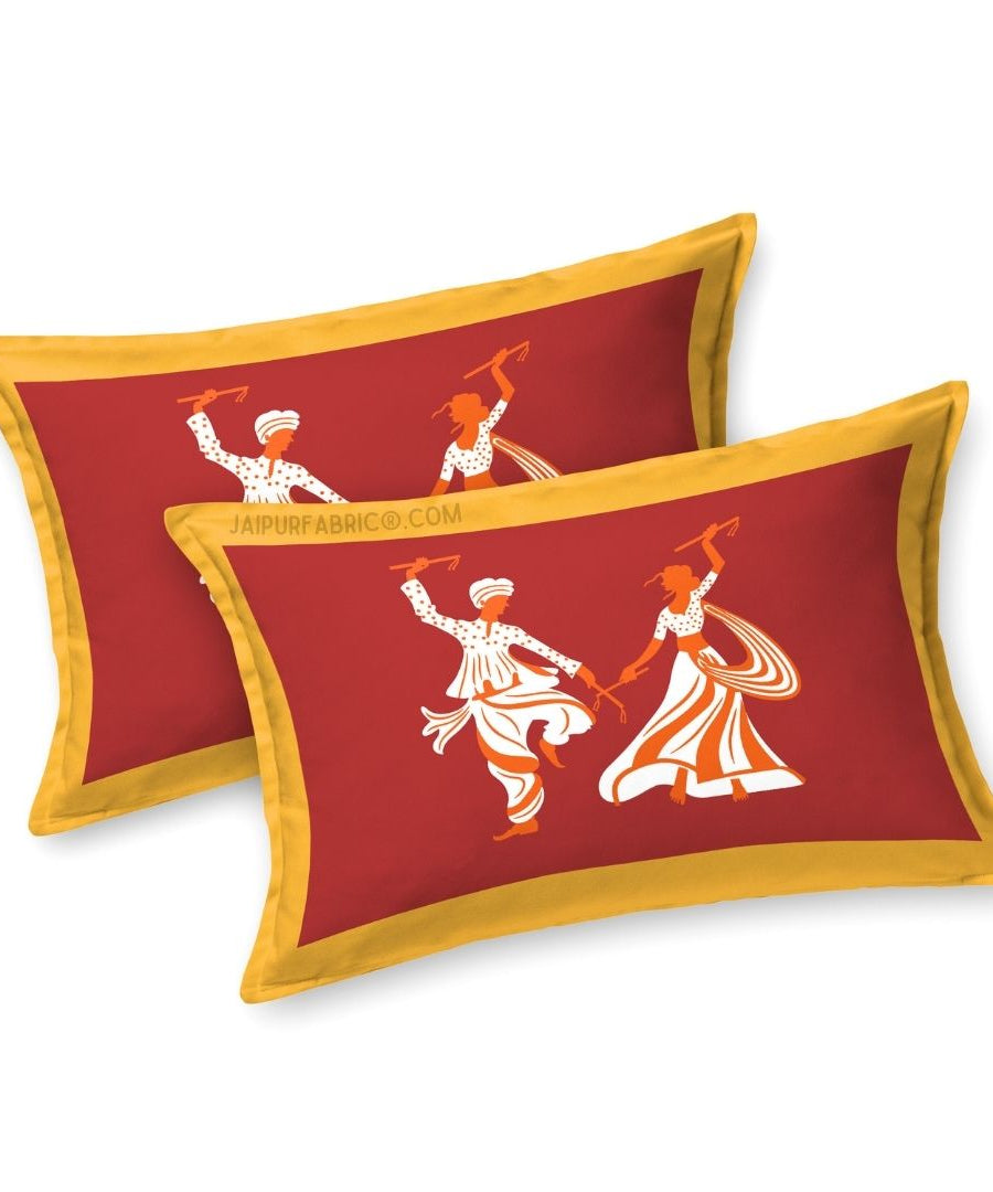 Divine Dance Red Cotton King Size Bedsheet
