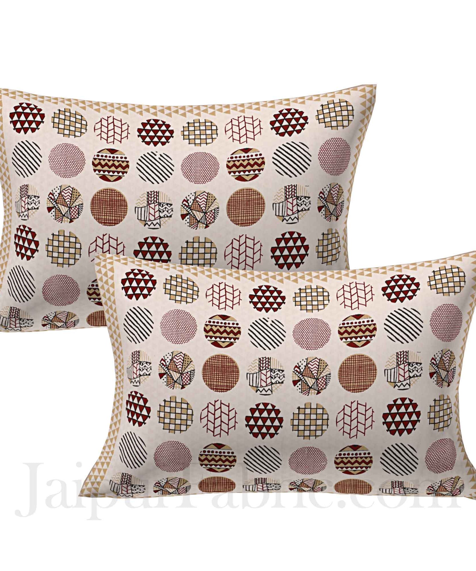 Trendy Polka Brown Cotton King Size Bedsheet