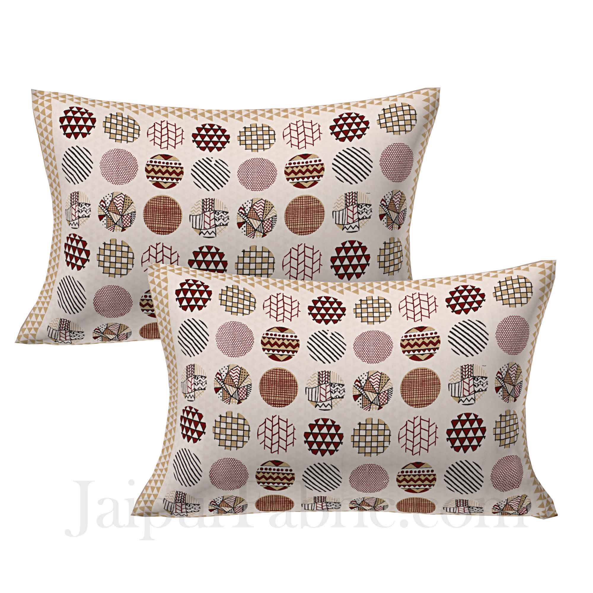 Trendy Polka Brown Cotton King Size Bedsheet