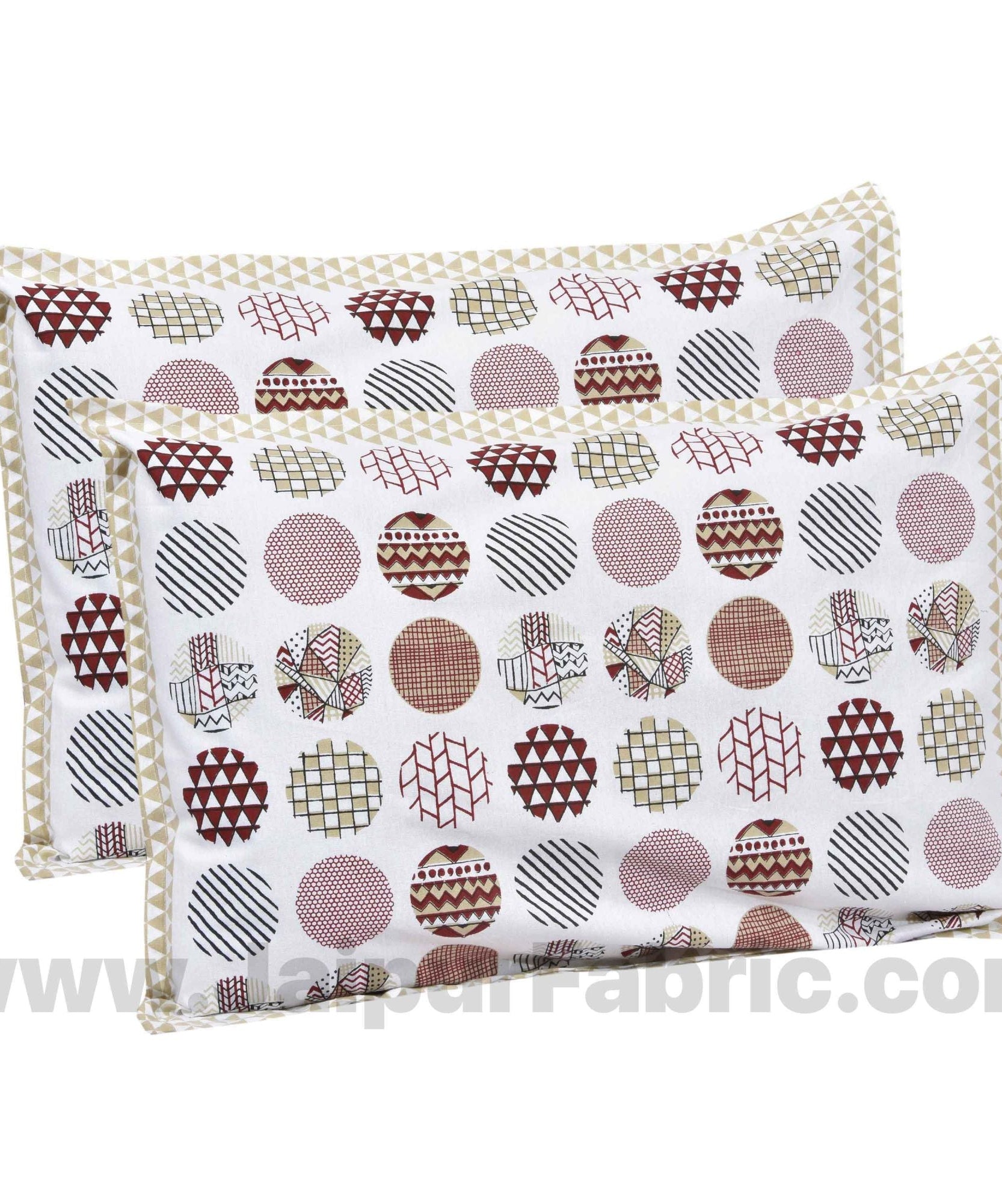 Trendy Polka Brown Cotton King Size Bedsheet