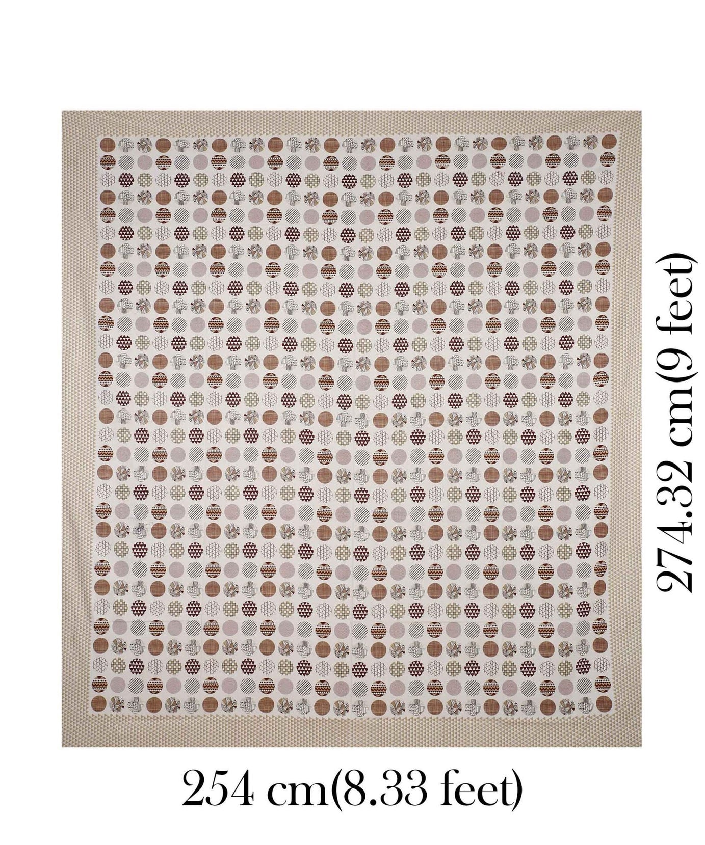 Trendy Polka Brown Cotton King Size Bedsheet