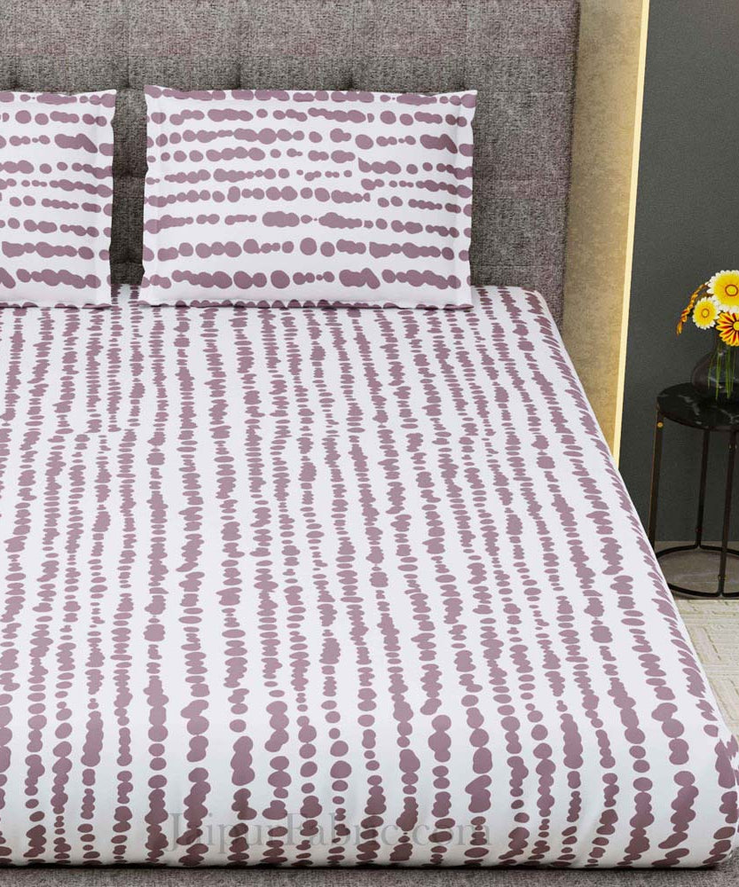 Scattered Pebbles White Grey King Size Double Bedsheet
