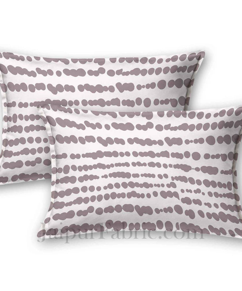 Scattered Pebbles White Grey King Size Double Bedsheet