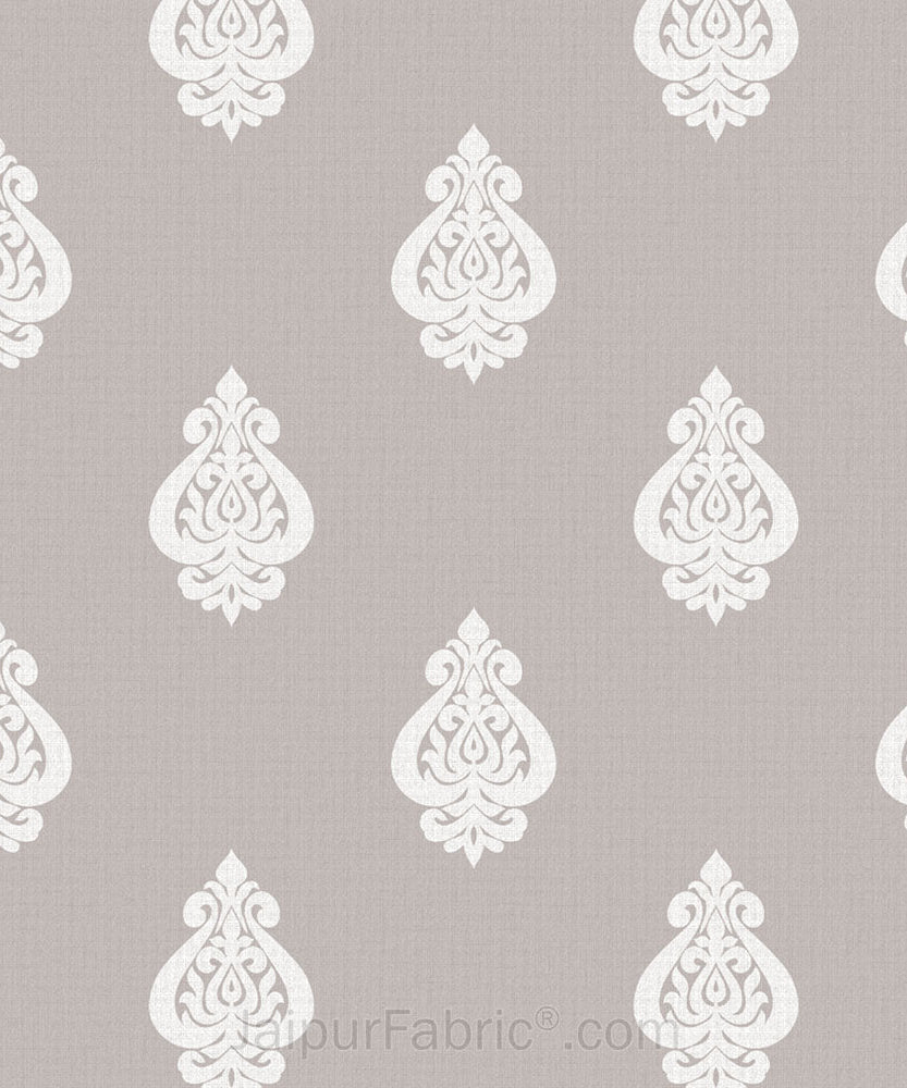 Ethnic Kalash Taupe King Size BedSheet