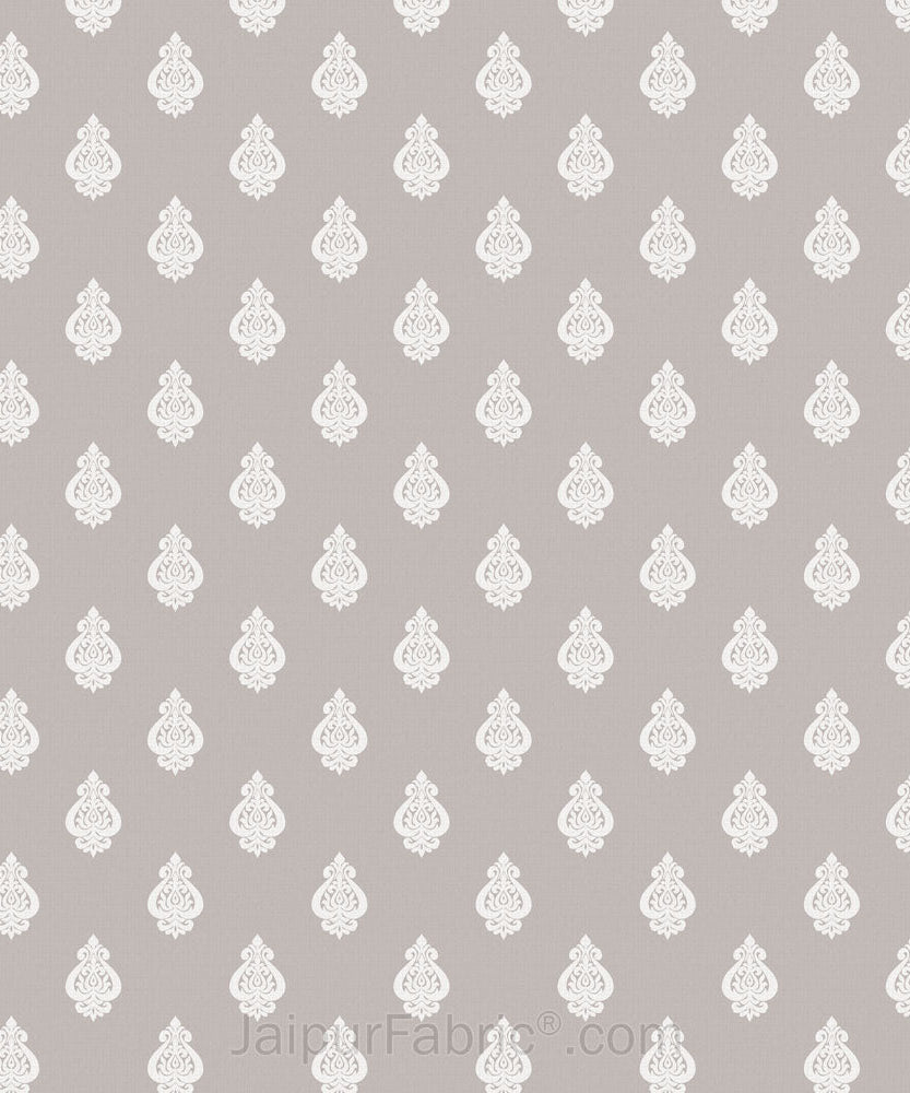 Ethnic Kalash Taupe King Size BedSheet