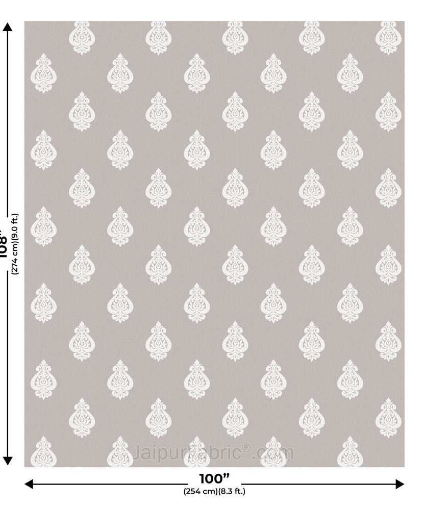 Ethnic Kalash Taupe King Size BedSheet