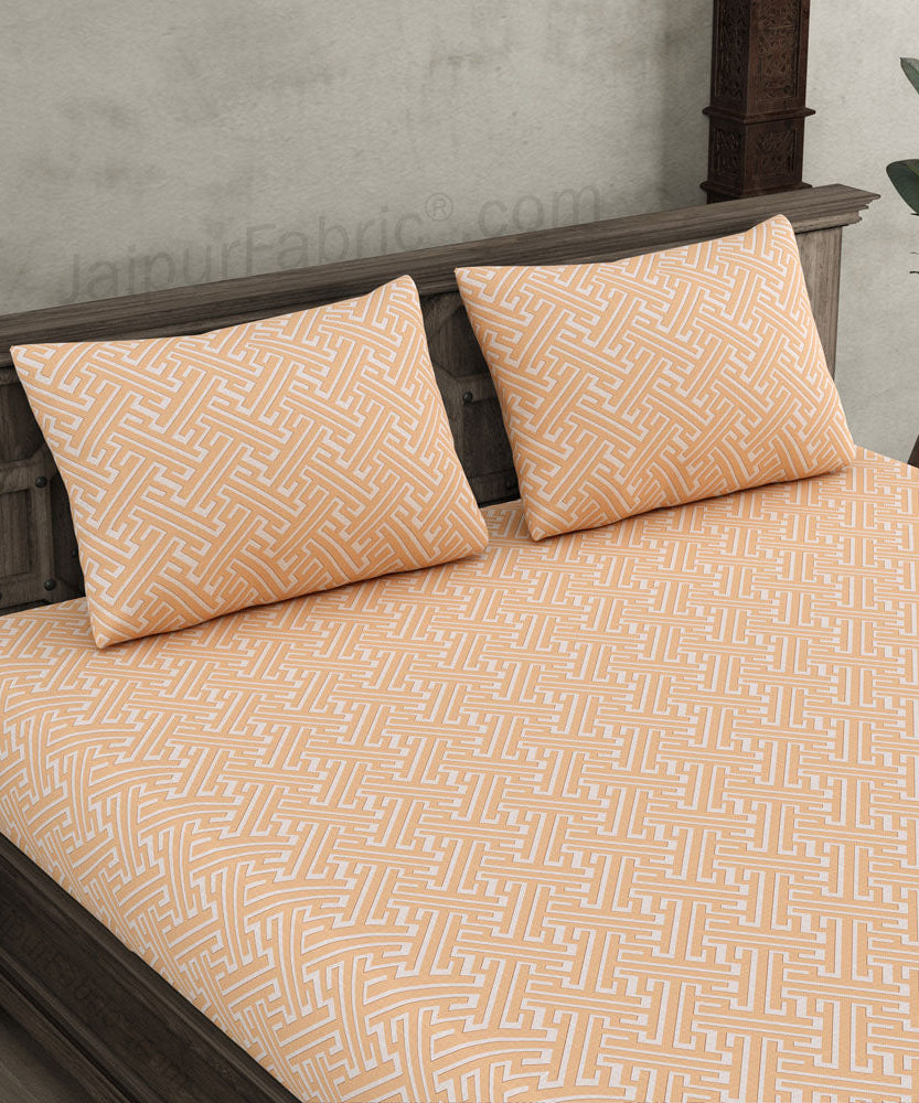 Maze Illusive Creamy Peach  King Size BedSheet