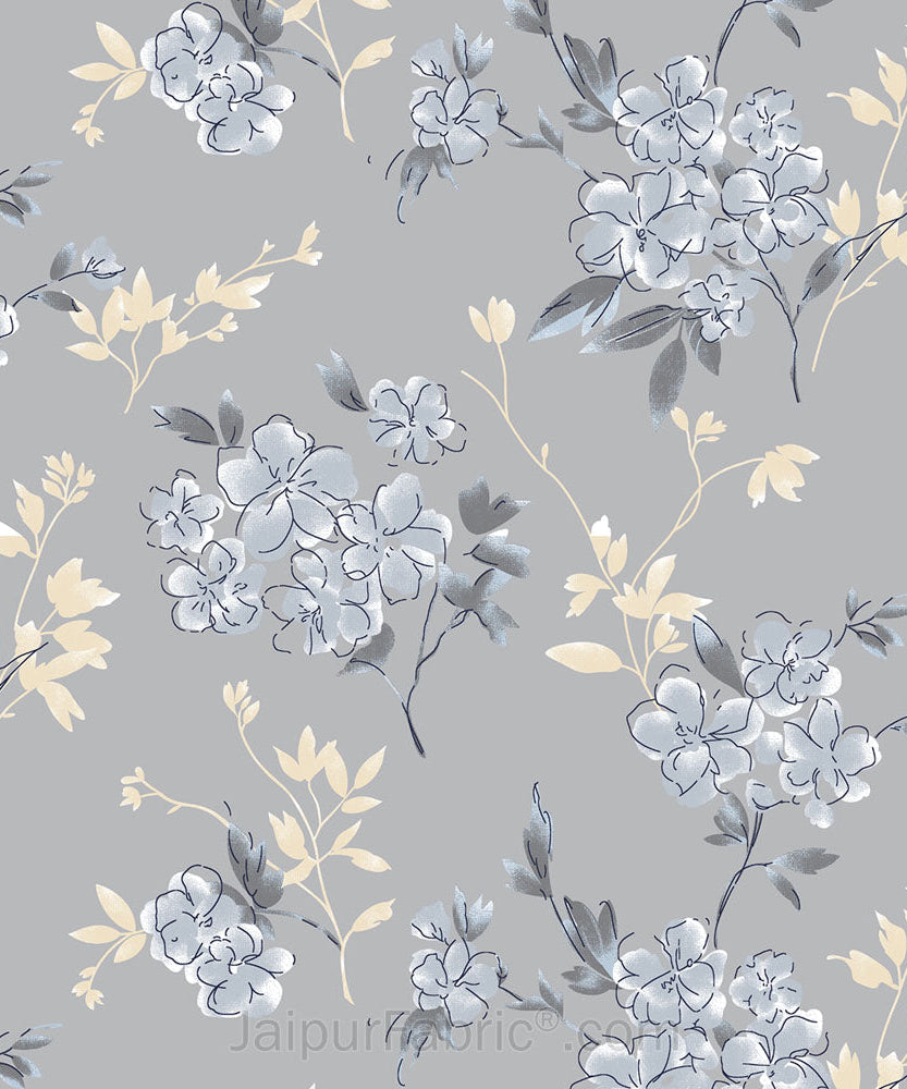 Tropical Floral Blue King Size BedSheet