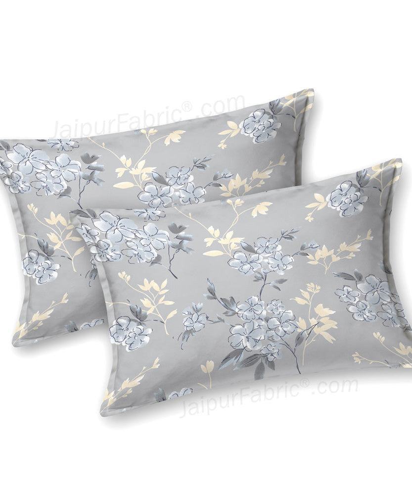 Tropical Floral Blue King Size BedSheet