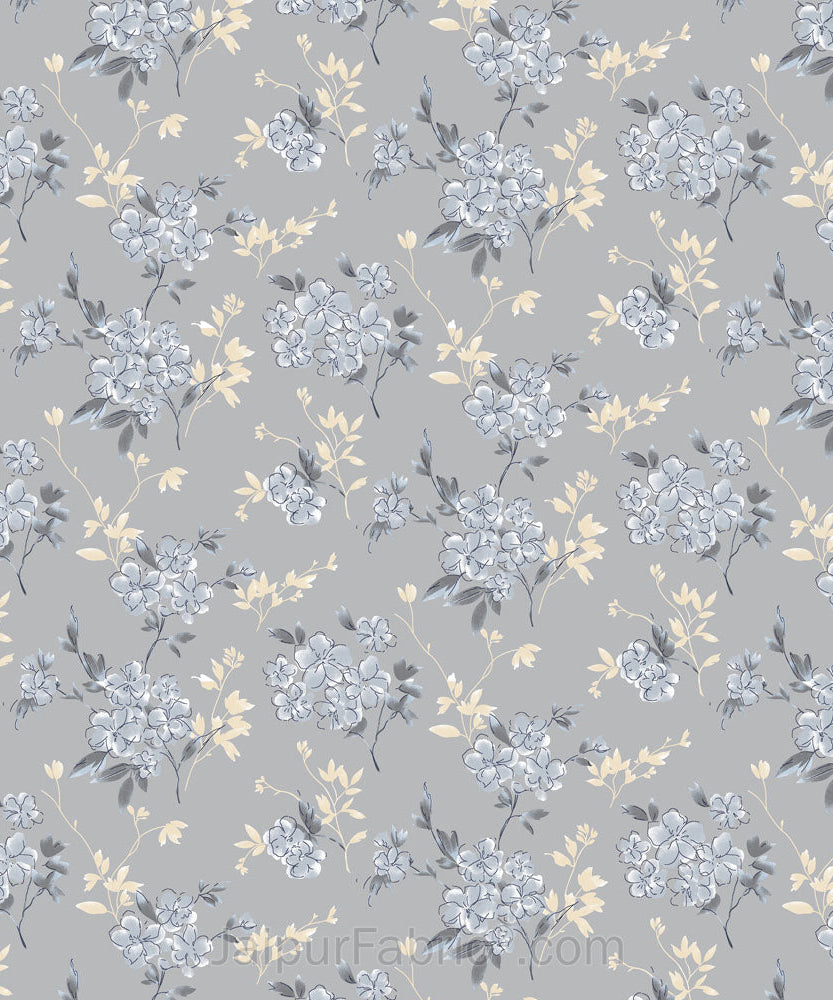 Tropical Floral Blue King Size BedSheet