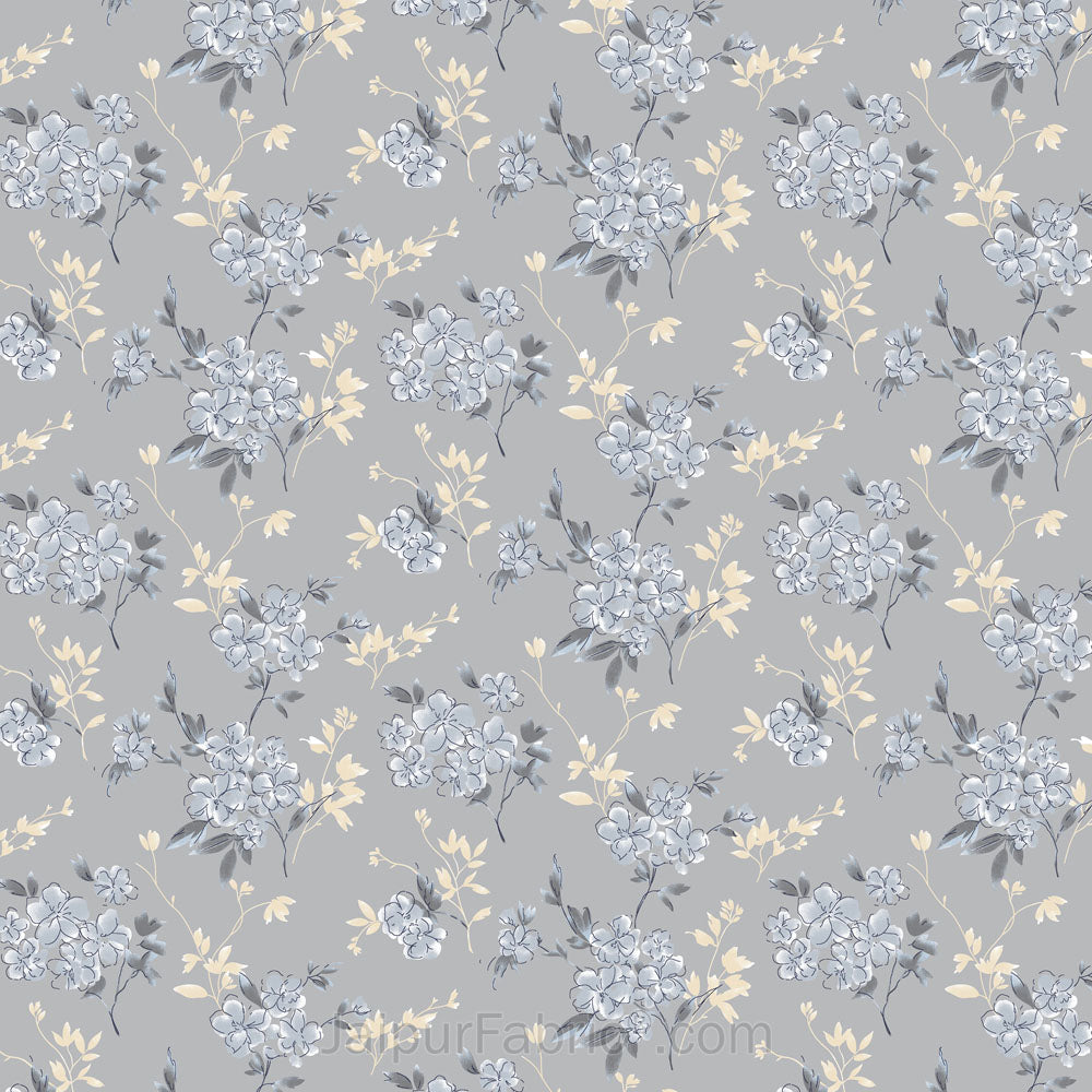 Tropical Floral Blue King Size BedSheet