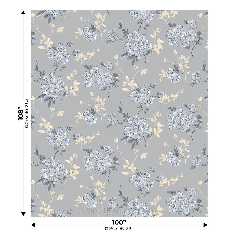 Tropical Floral Blue King Size BedSheet