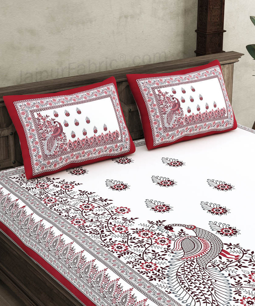Artistic Beauty Contrast Pink King Size 10 Feet Wide Premium Cotton Bed Sheet