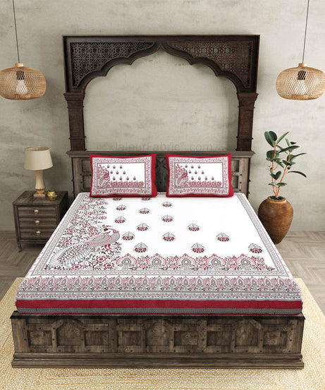 Artistic Beauty Contrast King Size 10 Feet Wide Premium Cotton Bed Sheet – Choose Your Perfect Shade