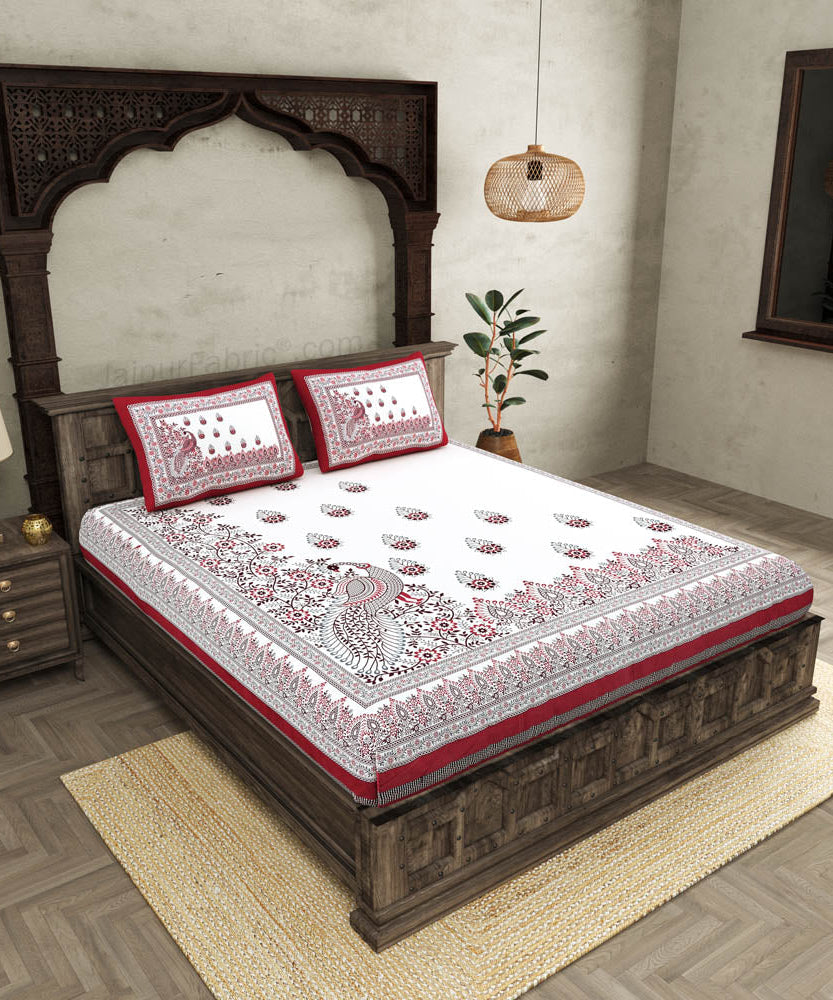 Artistic Beauty Contrast Pink King Size 10 Feet Wide Premium Cotton Bed Sheet