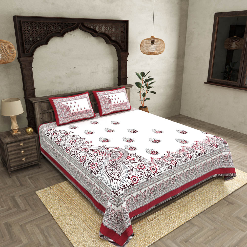 Artistic Beauty Contrast King Size 10 Feet Wide Premium Cotton Bed Sheet – Choose Your Perfect Shade